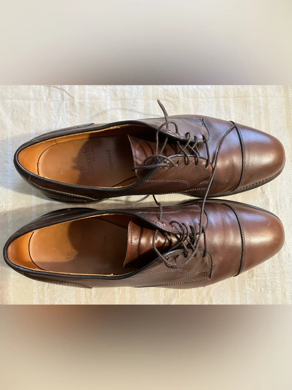 Allen Edmonds Brown Leather Cap-Toe Derbys